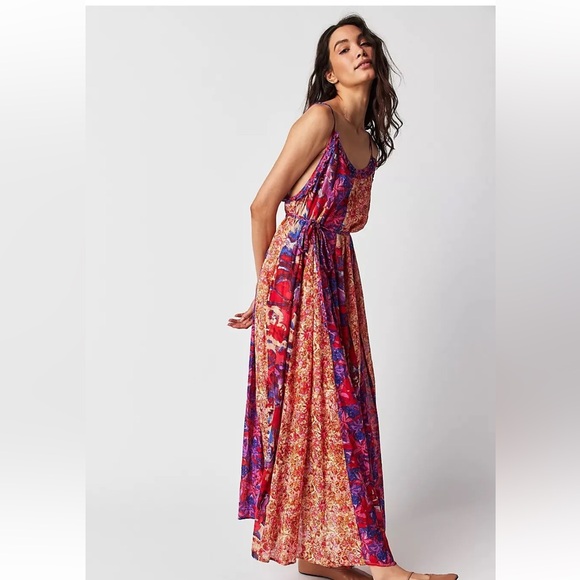 Free People Moondive Maxi- Red Combo-size Large - Picture 1 of 6
